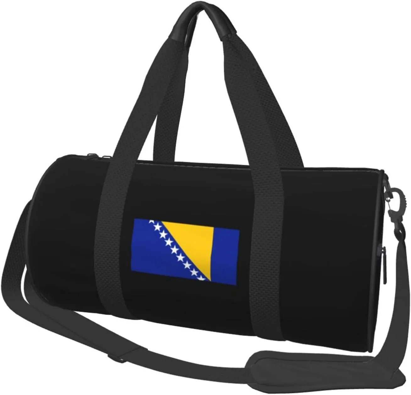 Flag of Bosnia and Herzegovina Convertible Garment Bag with Shoulder Strap, Carry on Garment Duffel Bag for Men Women - Rolling Foldable for Travel Luggage Bags (Black)