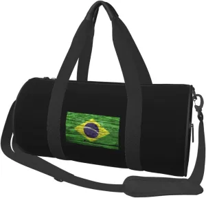 Flag of Brazil Convertible Garment Bag with Shoulder Strap, Carry on Garment Duffel Bag for Men Women - Rolling Foldable for Travel Luggage Bags (Black)