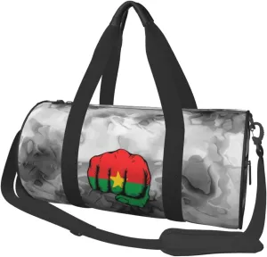Flag of Burkina Faso Fist Power Convertible Garment Bag with Shoulder Strap, Carry on Garment Duffel Bag for Men Women - Rolling Foldable for Travel Luggage Bags (Black)