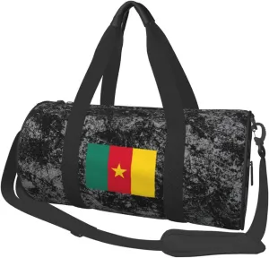 Flag of Cameroon Convertible Garment Bag with Shoulder Strap, Carry on Garment Duffel Bag for Men Women - Rolling Foldable for Travel Luggage Bags (Black)