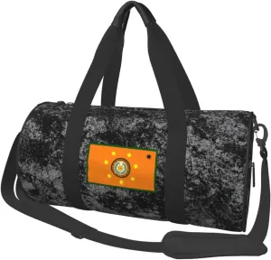 Flag of Cherokee Nation Convertible Garment Bag with Shoulder Strap, Carry on Garment Duffel Bag for Men Women - Rolling Foldable for Travel Luggage Bags (Black)