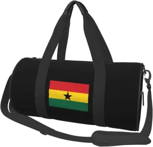 Flag of Ghana Convertible Garment Bag with Shoulder Strap, Carry on Garment Duffel Bag for Men Women - Rolling Foldable for Travel Luggage Bags (Black)