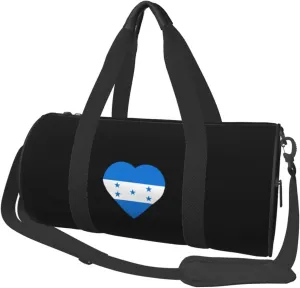 Flag of Honduras Heart Convertible Garment Bag with Shoulder Strap, Carry on Garment Duffel Bag for Men Women - Rolling Foldable for Travel Luggage Bags (Black)