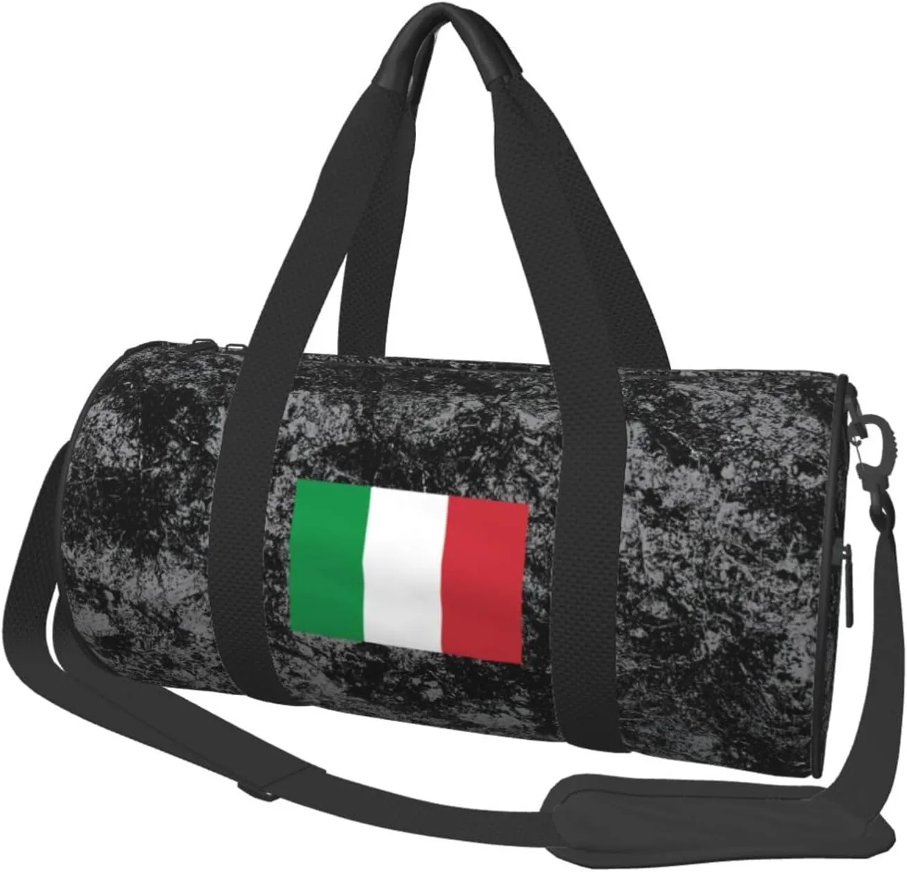 Flag of Italy Convertible Garment Bag with Shoulder Strap, Carry on Garment Duffel Bag for Men Women - Rolling Foldable for Travel Luggage Bags (Black)