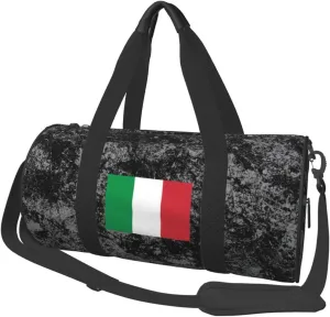 Flag of Italy Convertible Garment Bag with Shoulder Strap, Carry on Garment Duffel Bag for Men Women - Rolling Foldable for Travel Luggage Bags (Black)