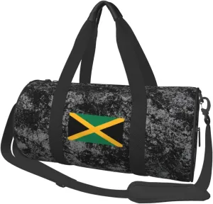 Flag of Jamaica Convertible Garment Bag with Shoulder Strap, Carry on Garment Duffel Bag for Men Women - Rolling Foldable for Travel Luggage Bags (Black)