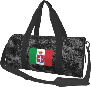 Flag of Kingdom of Italy Convertible Garment Bag with Shoulder Strap, Carry on Garment Duffel Bag for Men Women - Rolling Foldable for Travel Luggage Bags (Black)