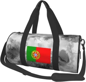 Flag of Portugal Convertible Garment Bag with Shoulder Strap, Carry on Garment Duffel Bag for Men Women - Rolling Foldable for Travel Luggage Bags (Black)