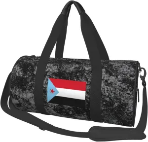 Flag of South Yemen Convertible Garment Bag with Shoulder Strap, Carry on Garment Duffel Bag for Men Women - Rolling Foldable for Travel Luggage Bags (Black)