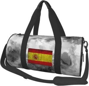 Flag of Spain Convertible Garment Bag with Shoulder Strap, Carry on Garment Duffel Bag for Men Women - Rolling Foldable for Travel Luggage Bags (Black)