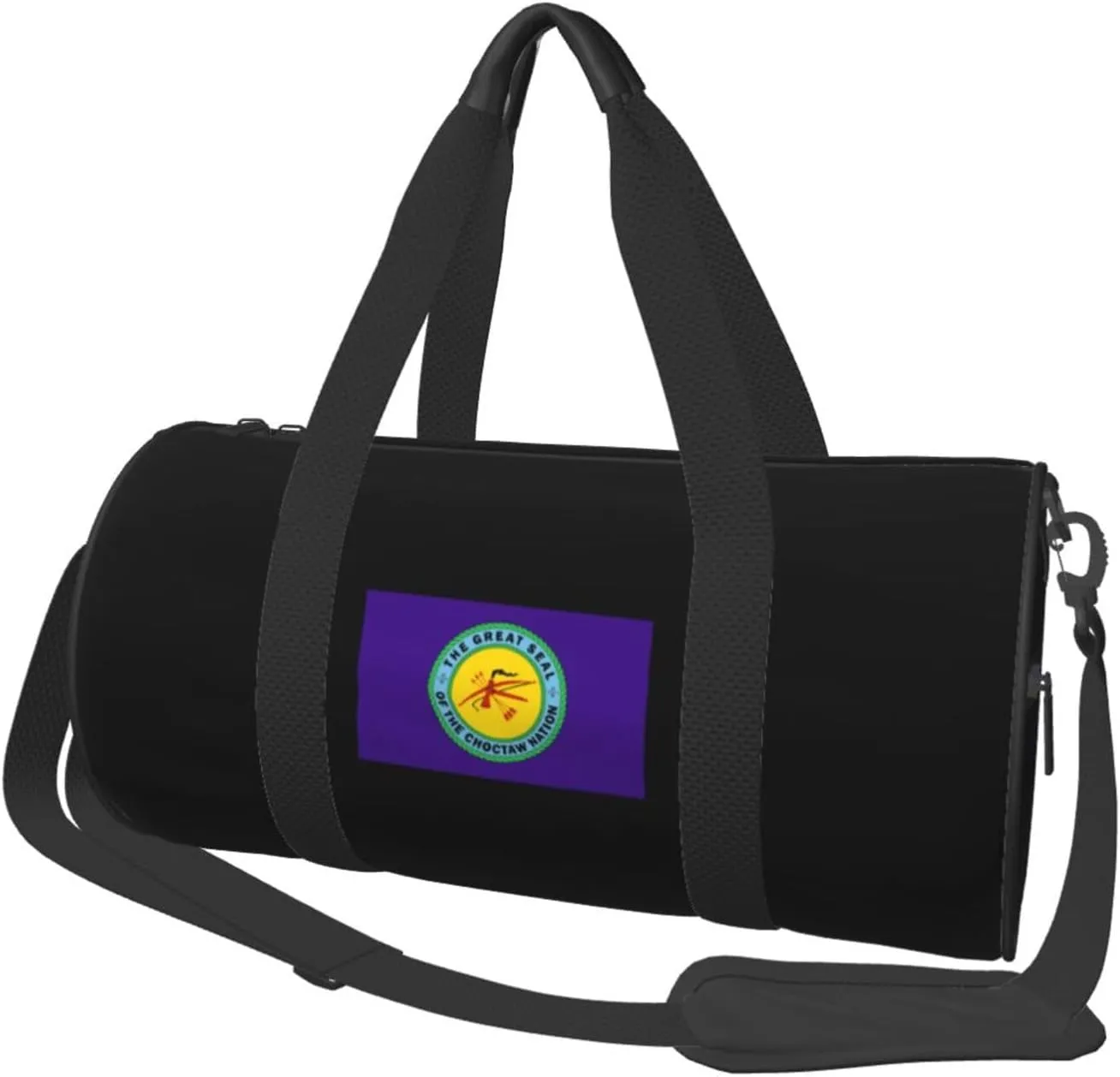 Flag of The Choctaw Nation Convertible Garment Bag with Shoulder Strap, Carry on Garment Duffel Bag for Men Women - Rolling Foldable for Travel Luggage Bags (Black)