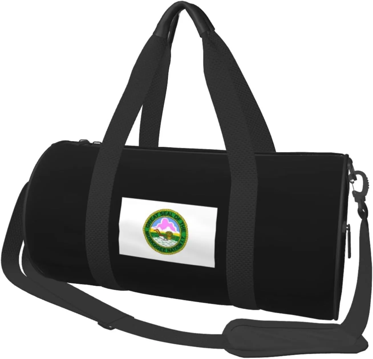 Flag of The Muscogee Creek Nation Convertible Garment Bag with Shoulder Strap, Carry on Garment Duffel Bag for Men Women - Rolling Foldable for Travel Luggage Bags (Black)