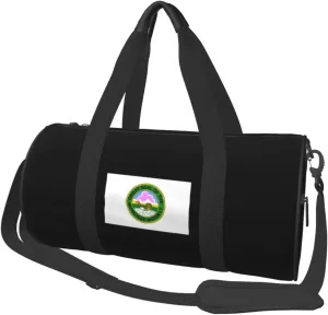Flag of The Muscogee Creek Nation Convertible Garment Bag with Shoulder Strap, Carry on Garment Duffel Bag for Men Women - Rolling Foldable for Travel Luggage Bags (Black)