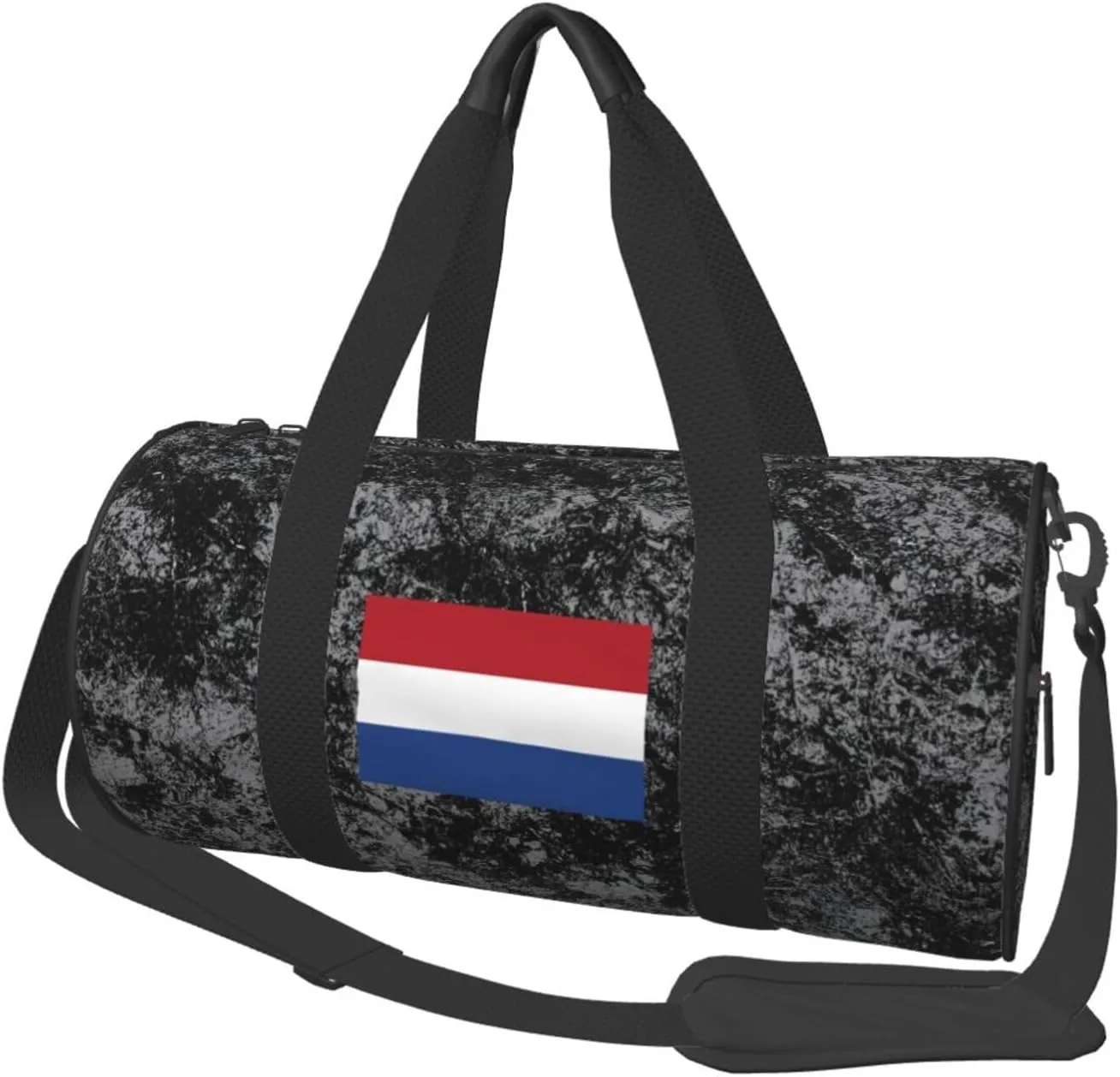 Flag of The Netherlands Convertible Garment Bag with Shoulder Strap, Carry on Garment Duffel Bag for Men Women - Rolling Foldable for Travel Luggage Bags (Black)