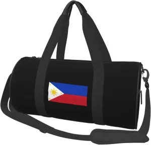 Flag Of The Philippines Convertible Garment Bag with Shoulder Strap, Carry on Garment Duffel Bag for Men Women - Rolling Foldable for Travel Luggage Bags (Black)