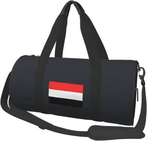 Flag of Yemen Convertible Garment Bag with Shoulder Strap, Carry on Garment Duffel Bag for Men Women - Rolling Foldable for Travel Luggage Bags (Black)