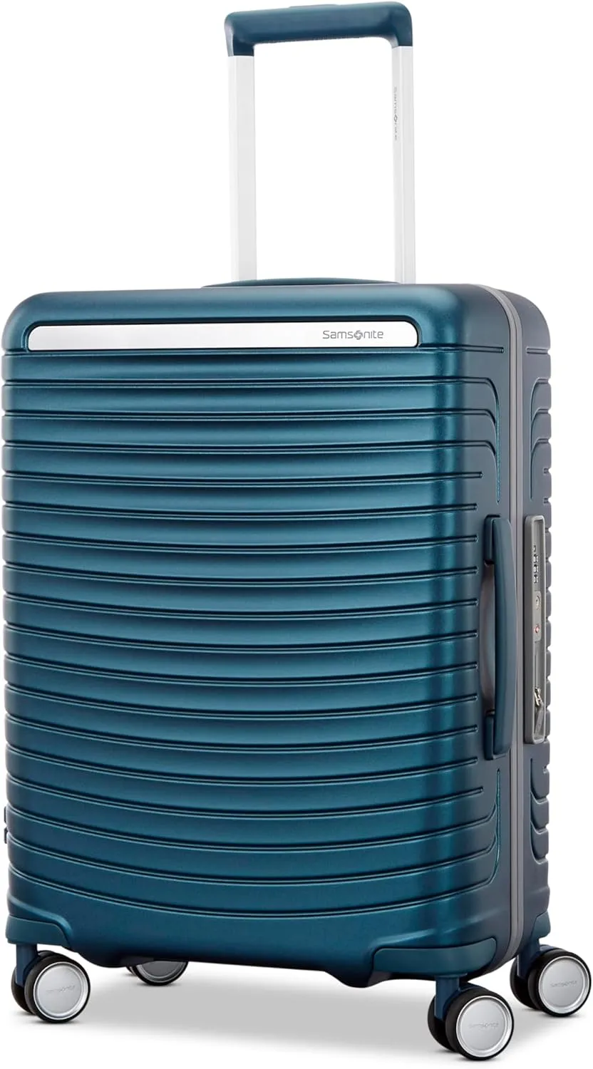 Framelock Max 21 Carry-On Hardshell Zipperless Luggage - Highly Secure Integrated Eazylock Mechanism - RightHeight Adjustable Handle System - 360 Spinner Wheels - Airline Approved - Emerald Teal