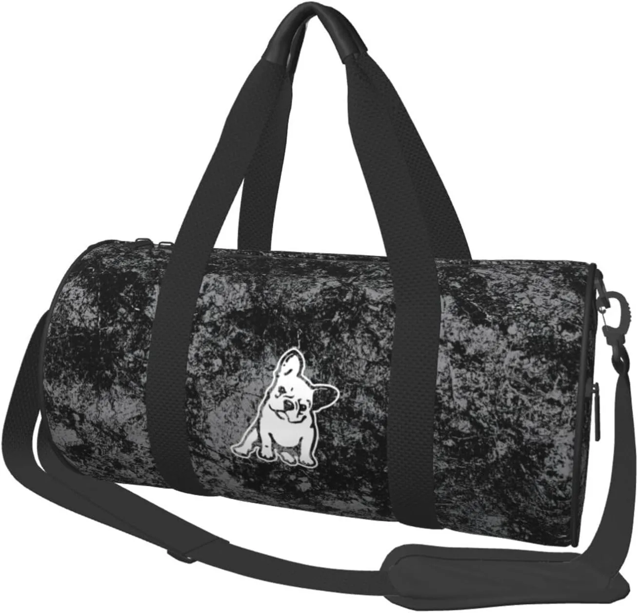 French Bulldog Convertible Garment Bag with Shoulder Strap, Carry on Garment Duffel Bag for Men Women - Rolling Foldable for Travel Luggage Bags (Black)