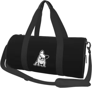 French Bulldog Convertible Garment Bag with Shoulder Strap, Carry on Garment Duffel Bag for Men Women - Rolling Foldable for Travel Luggage Bags (Black)