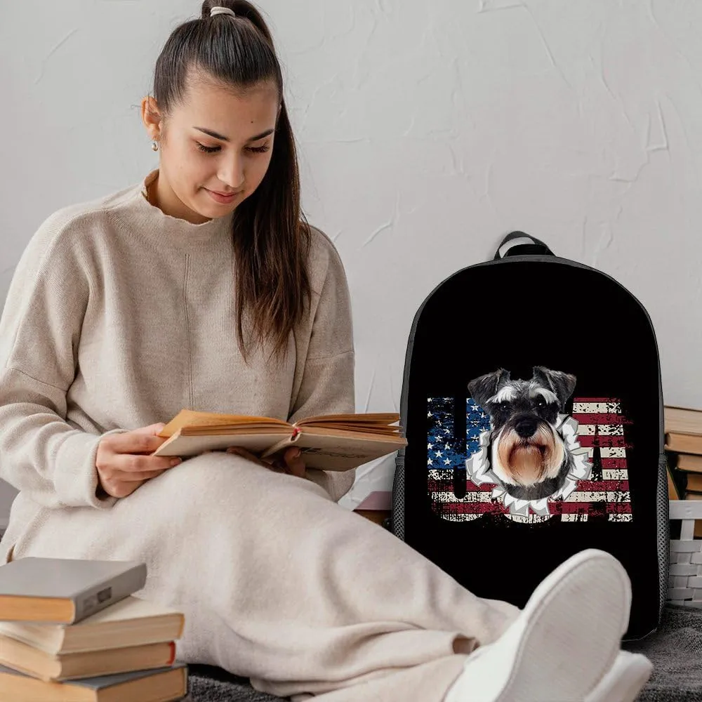 Funny Australian Cattle Dog Backpacks Bookbag Puppy Pet Animal Laptop Bag Daypack Travel Hiking Camping 17 Inch Black Style 2