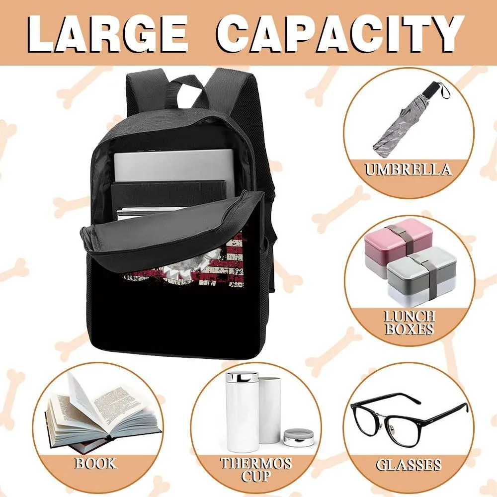 Funny Australian Cattle Dog Backpacks Bookbag Puppy Pet Animal Laptop Bag Daypack Travel Hiking Camping 17 Inch Black Style 2