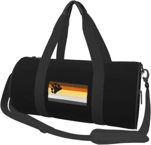 Gay Bear Pride Flag Convertible Garment Bag with Shoulder Strap, Carry on Garment Duffel Bag for Men Women - Rolling Foldable for Travel Luggage Bags (Black)