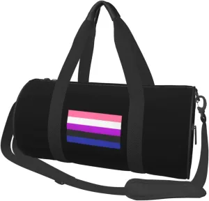 Genderfluid Pride Flag Convertible Garment Bag with Shoulder Strap, Carry on Garment Duffel Bag for Men Women - Rolling Foldable for Travel Luggage Bags (Black)