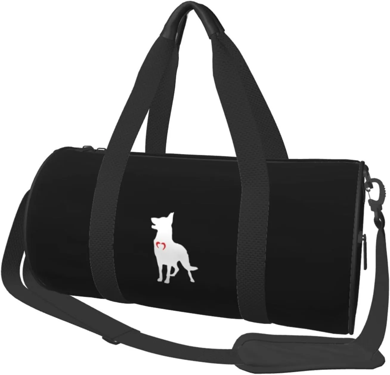 German Shepherd with Heart Convertible Garment Bag with Shoulder Strap, Carry on Garment Duffel Bag for Men Women - Rolling Foldable for Travel Luggage Bags (Black)