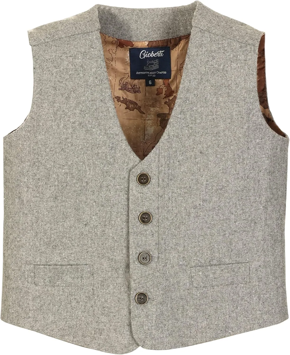Gioberti Kids and Boys 3pc Tweed Vest with Matching Cap and Bow Tie
