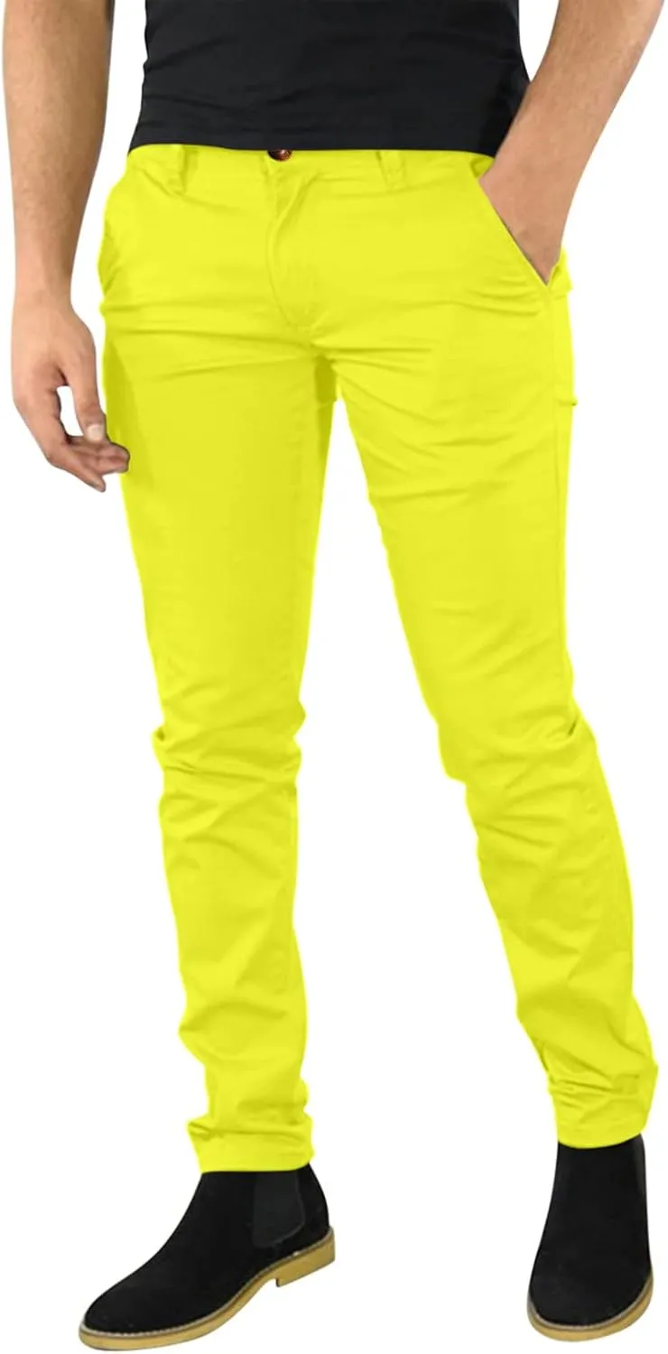 GOKKILRW Mens Chinos Slim Fit Skinny Dress Pants Flat Front Stretch Business Work Tapered Pants Comfy Casual Solid Golf Pants