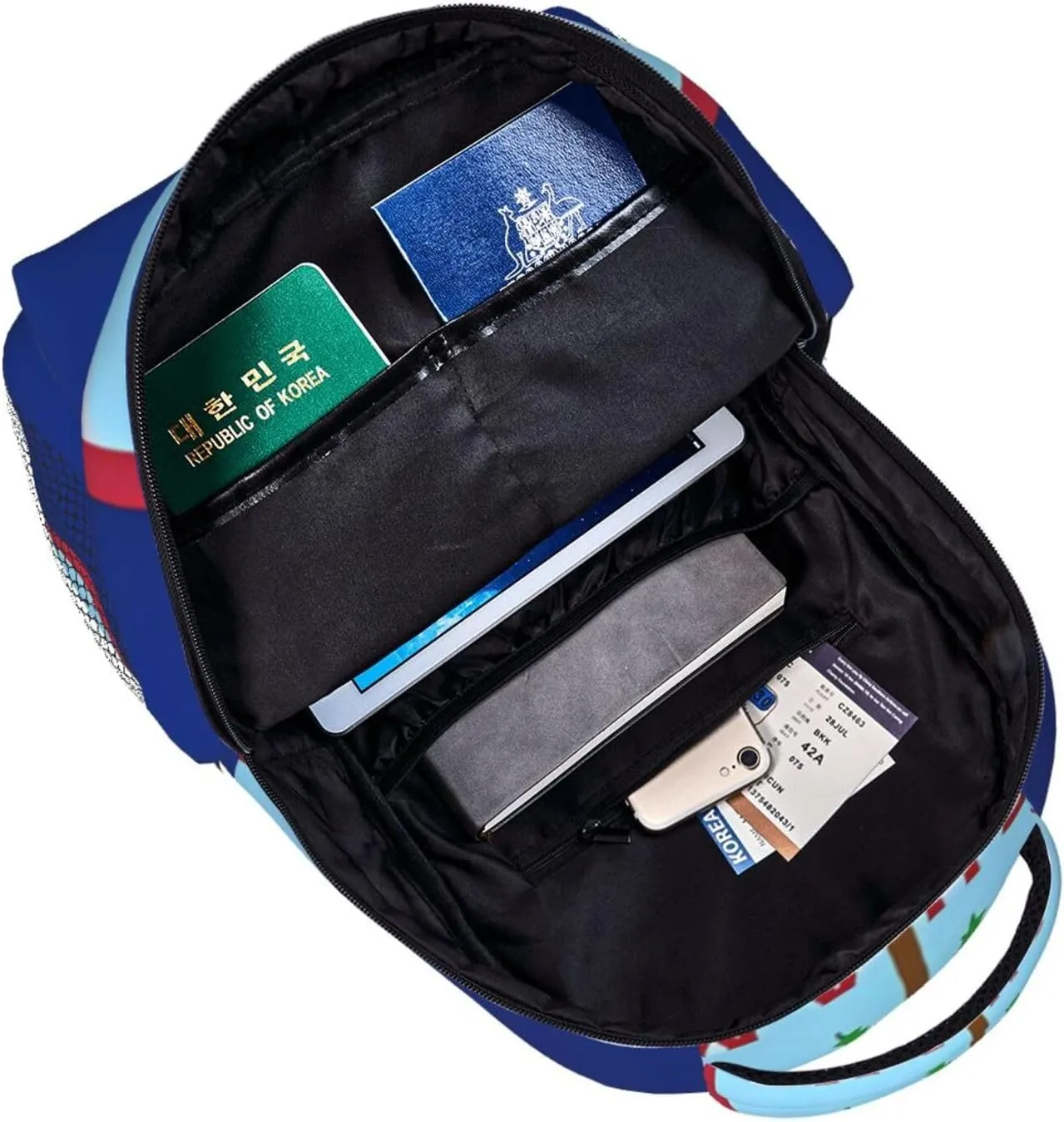 Guam Flag Backpack Casual Pack Bag Laptop Backpack With Side Pocket Front Zipper Pocket Bookpack Travel Daypack Picnic Rucksack