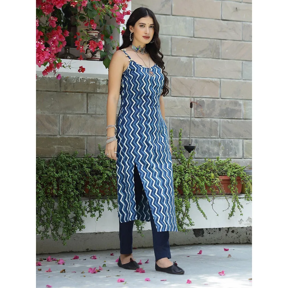 Gulaal Indigo Dabu Slip Kurta with Pant (Set of 2)