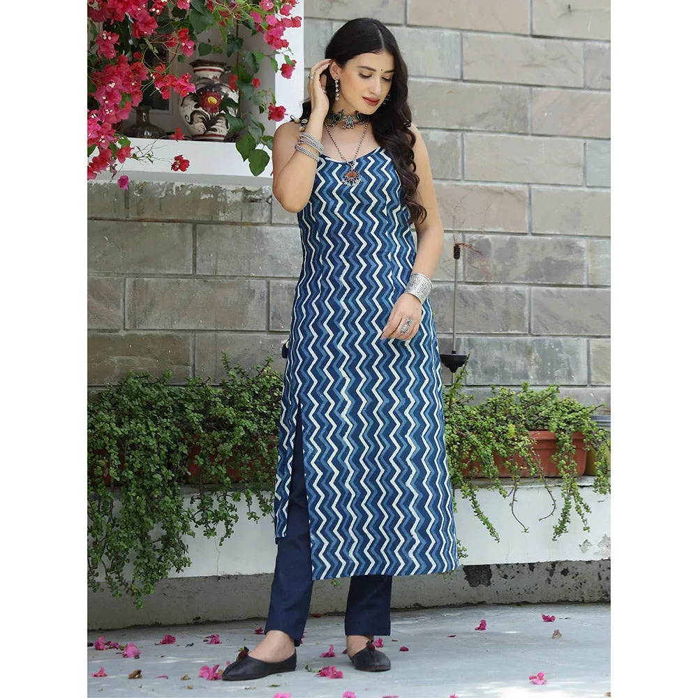 Gulaal Indigo Dabu Slip Kurta with Pant (Set of 2)