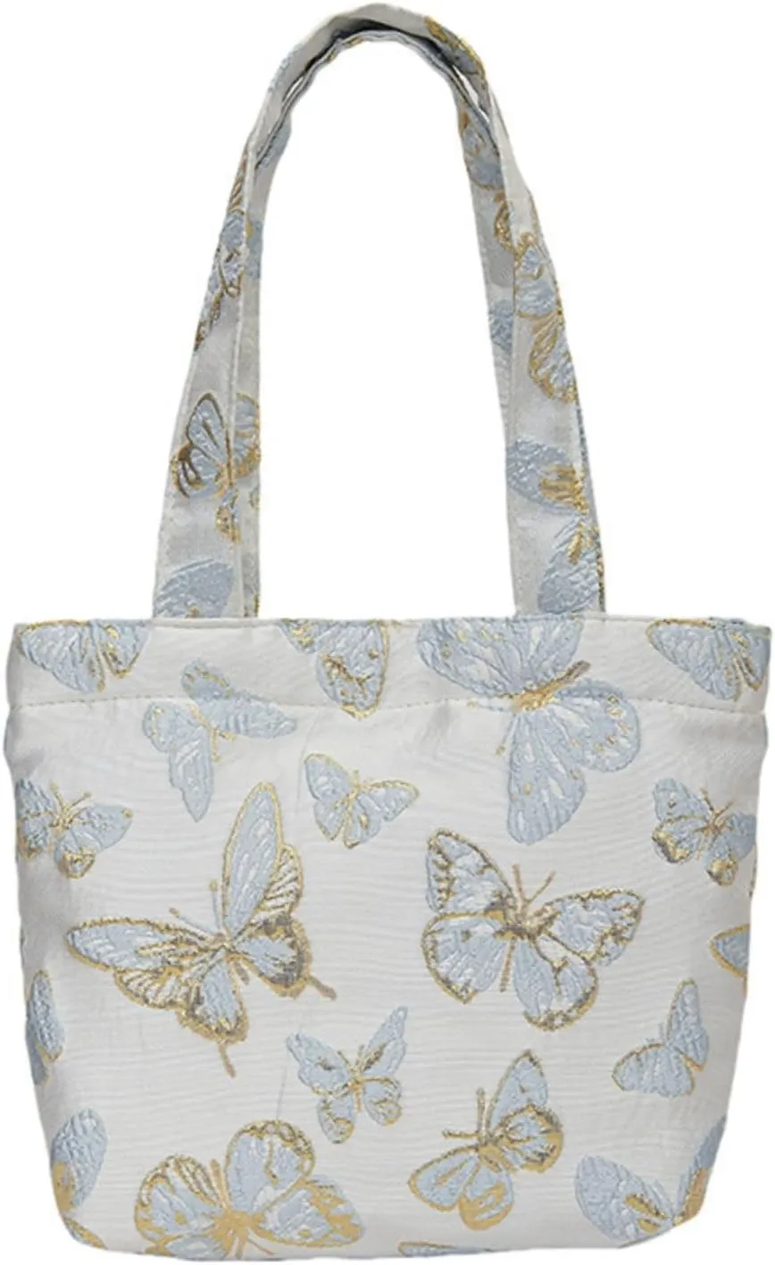 Handbags for Women Small Handbag with Handle Cute Floral Canvas Tote Bucket Hobo Bag Shopping Travel Purse for Work Gift