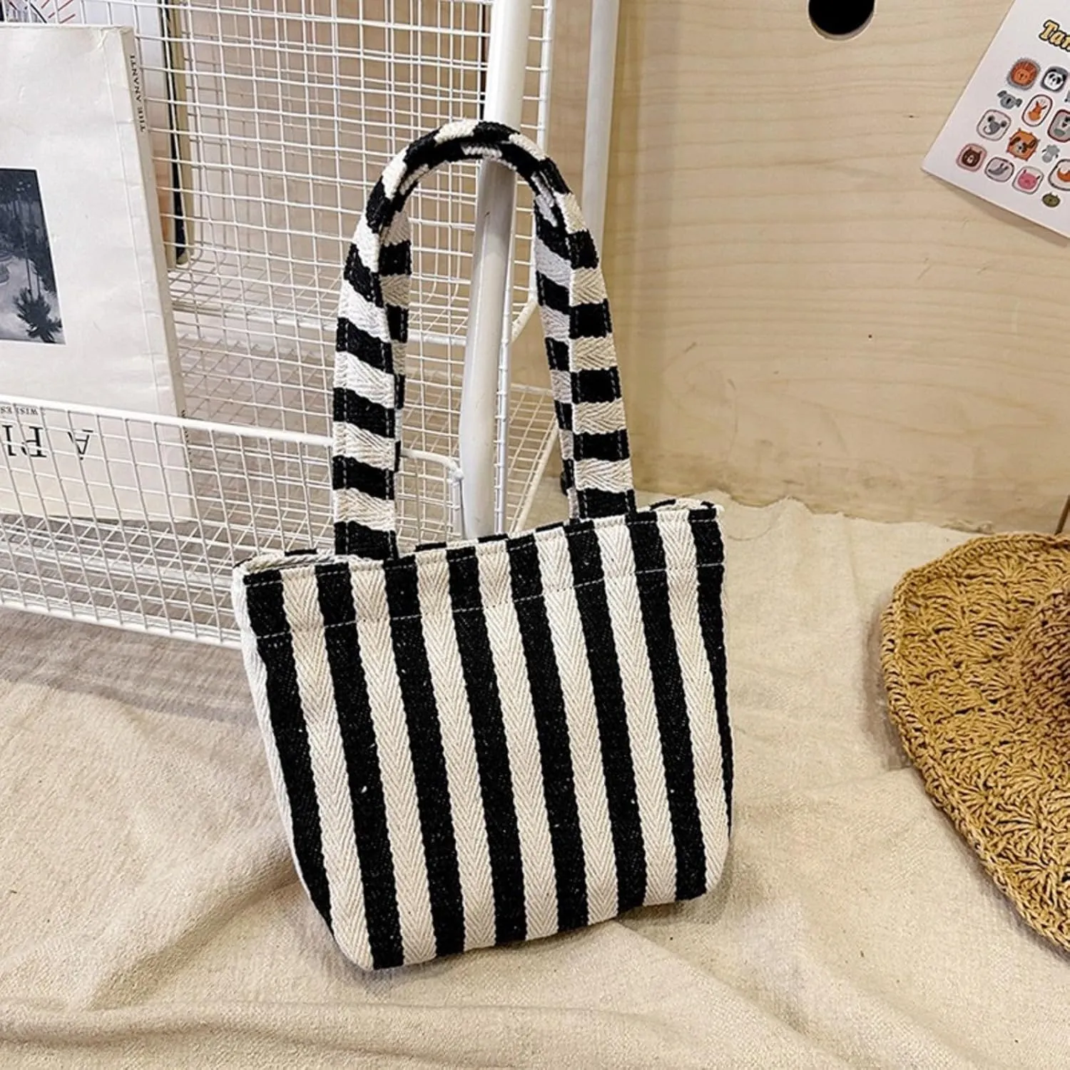 Handbags for Women Small Handbag with Handle Cute Floral Canvas Tote Bucket Hobo Bag Shopping Travel Purse for Work Gift