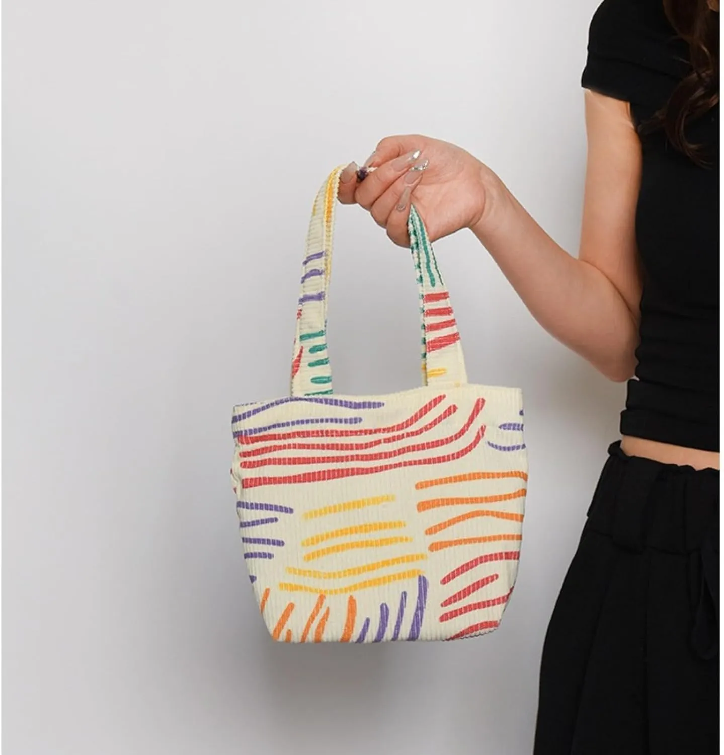 Handbags for Women Small Handbag with Handle Cute Floral Canvas Tote Bucket Hobo Bag Shopping Travel Purse for Work Gift