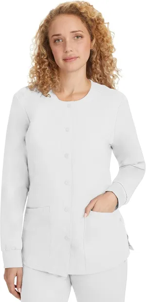 Healing Hands Women's Snap Front Scrub Jacket Daisy 2-Way Stretch Uniform 5063