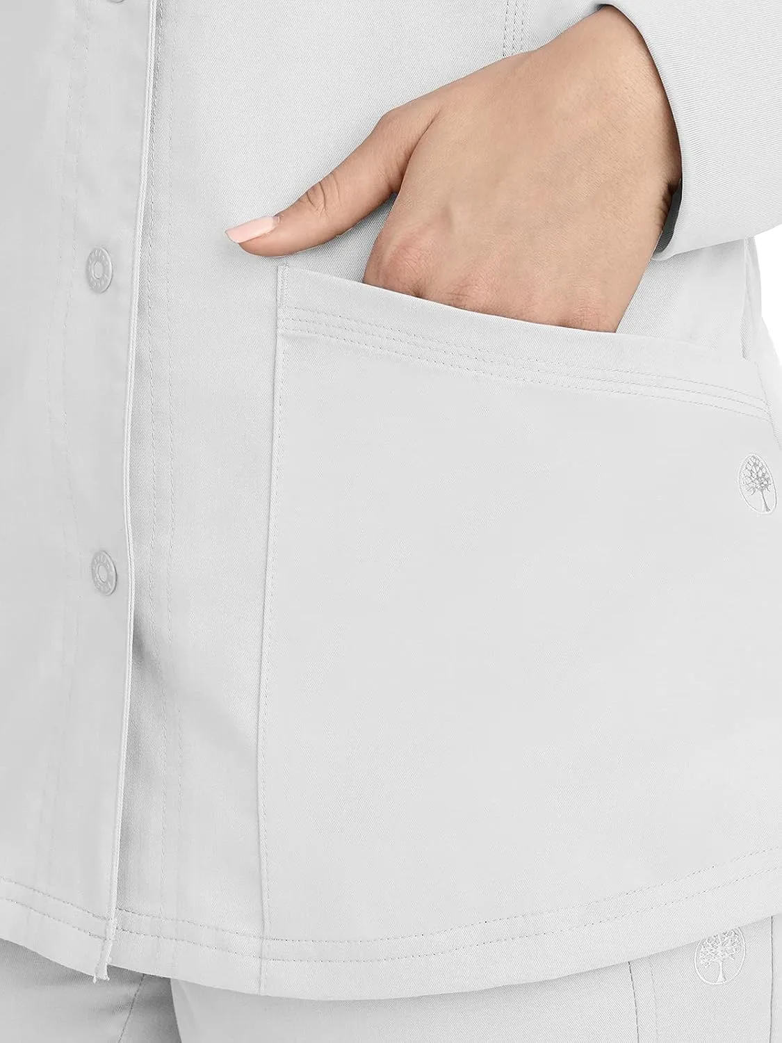 Healing Hands Women's Snap Front Scrub Jacket Daisy 2-Way Stretch Uniform 5063