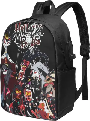 Helluva Comedy Boss Laptop Backpack Gym Bags Business Backpack Portable Travel Bags Unisex Adult Casual Daypack for Trip Notebook Bag with Usb Charging Port