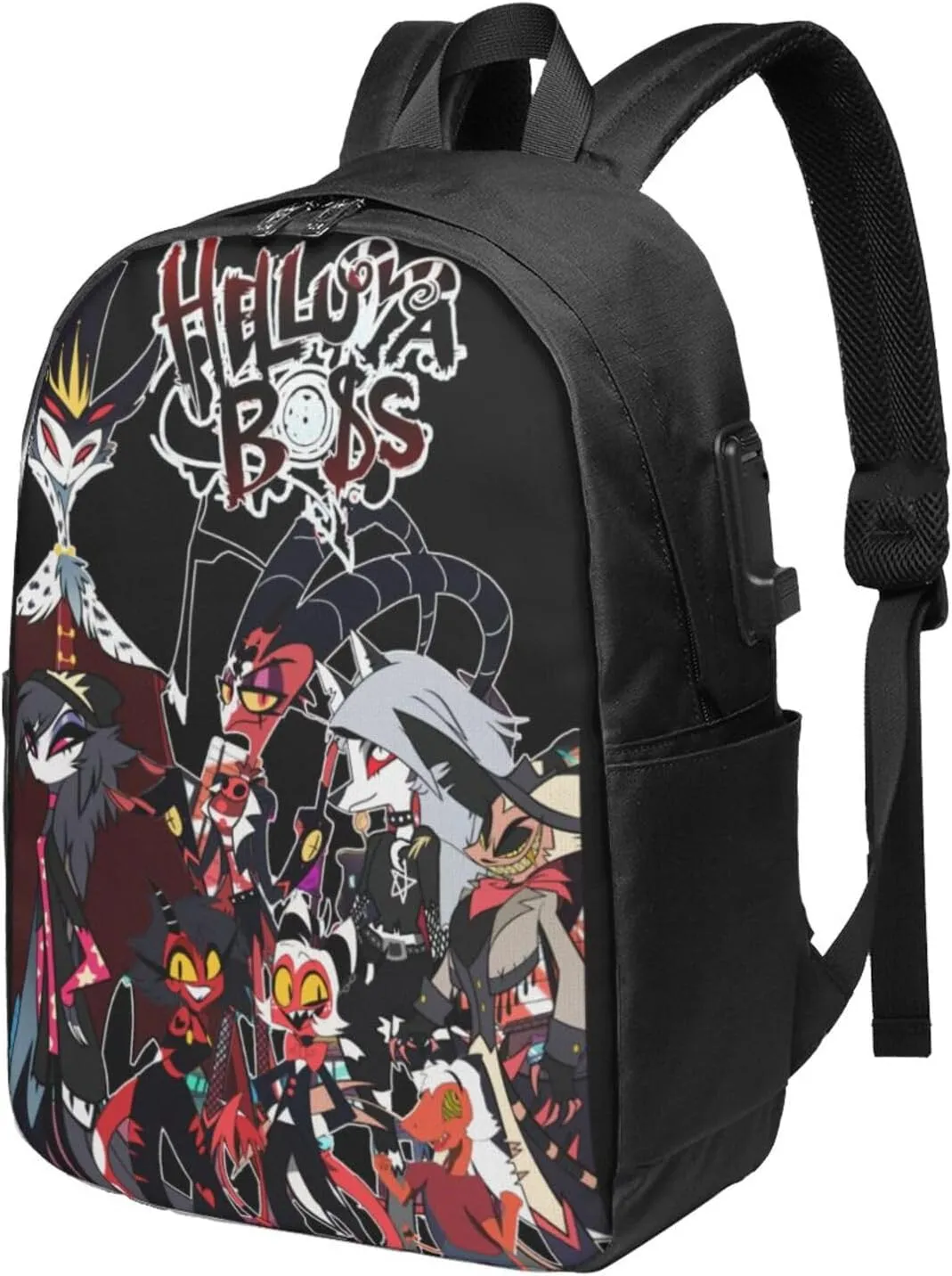 Helluva Comedy Boss Laptop Backpack Gym Bags Business Backpack Portable Travel Bags Unisex Adult Casual Daypack for Trip Notebook Bag with Usb Charging Port