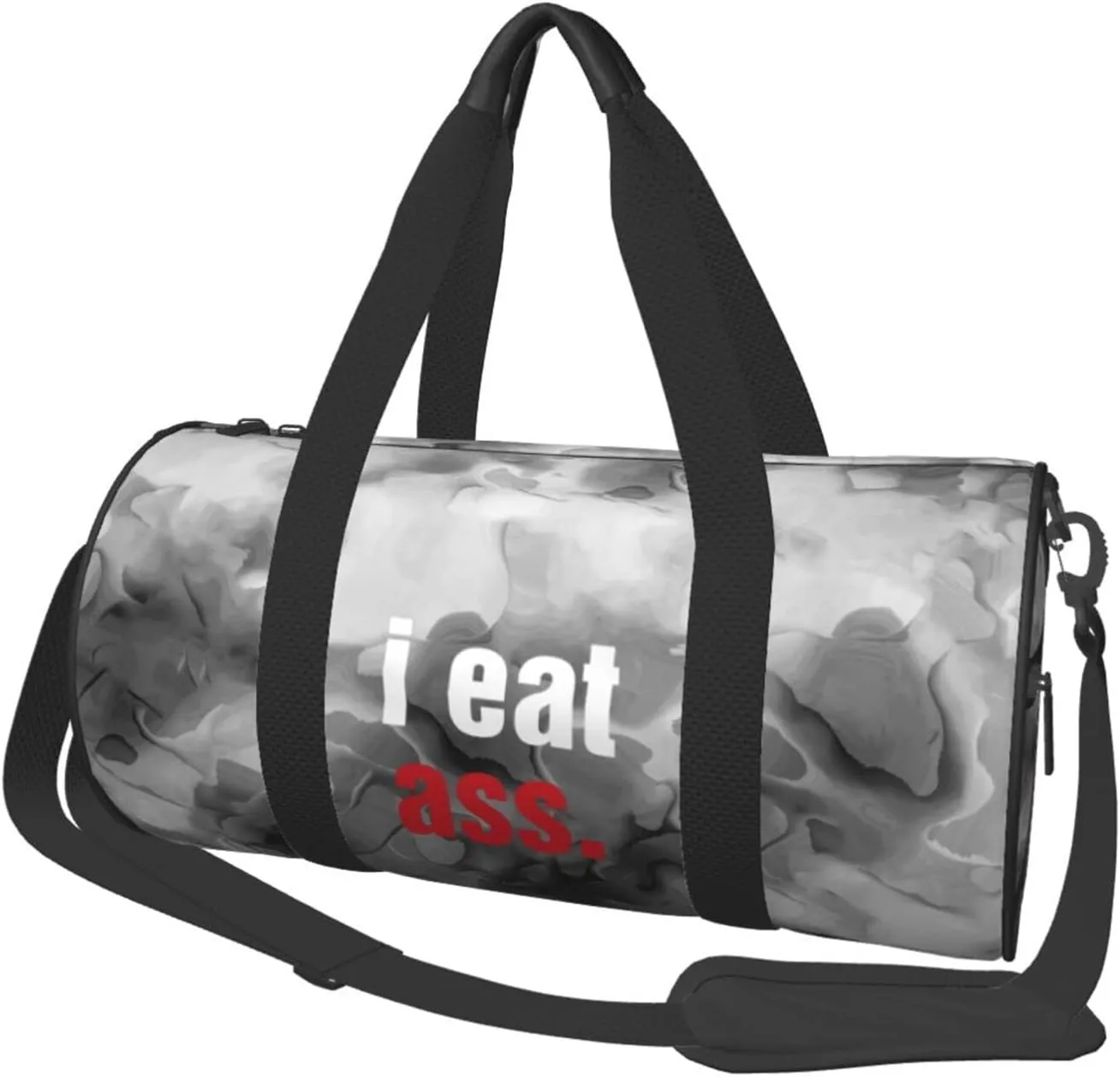 I Eat Ass Convertible Garment Bag with Shoulder Strap, Carry on Garment Duffel Bag for Men Women - Rolling Foldable for Travel Luggage Bags (Black)