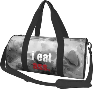 I Eat Ass Convertible Garment Bag with Shoulder Strap, Carry on Garment Duffel Bag for Men Women - Rolling Foldable for Travel Luggage Bags (Black)