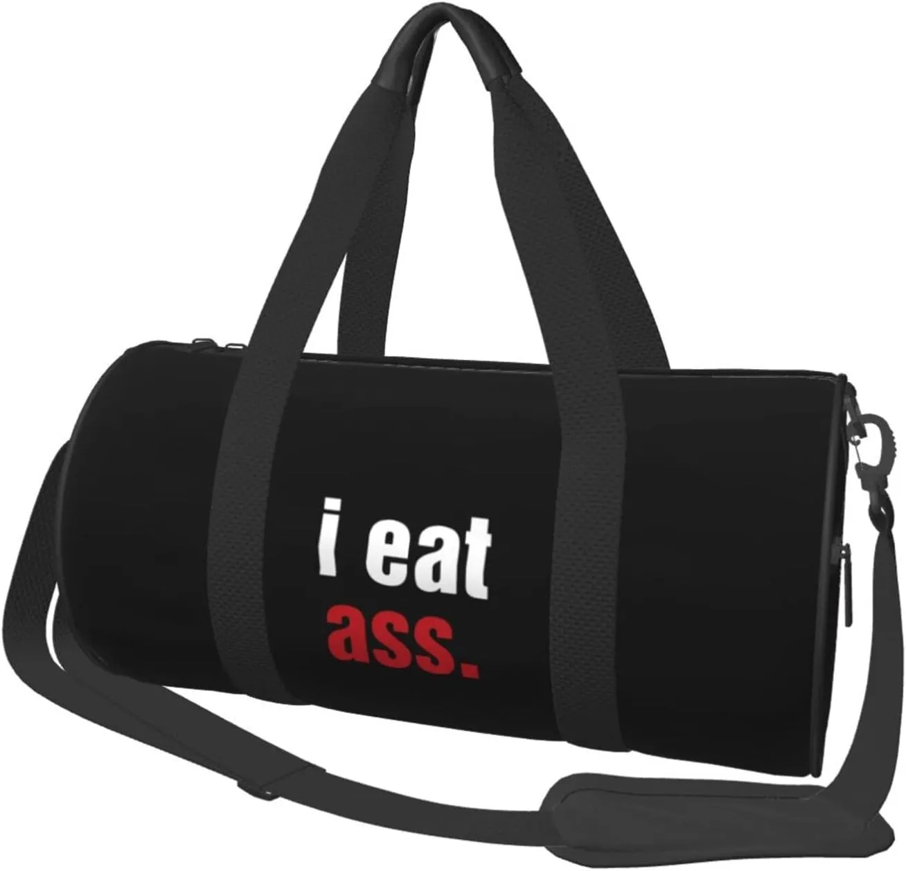 I Eat Ass Convertible Garment Bag with Shoulder Strap, Carry on Garment Duffel Bag for Men Women - Rolling Foldable for Travel Luggage Bags (Black)