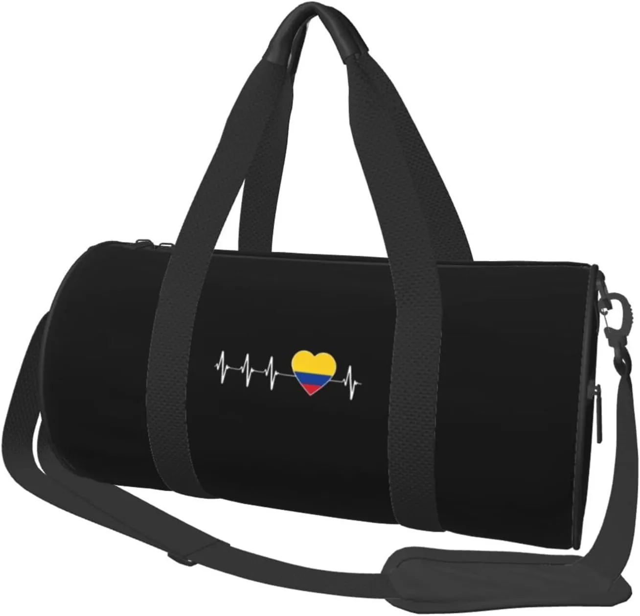 I Love Colombia Convertible Garment Bag with Shoulder Strap, Carry on Garment Duffel Bag for Men Women - Rolling Foldable for Travel Luggage Bags (Black)