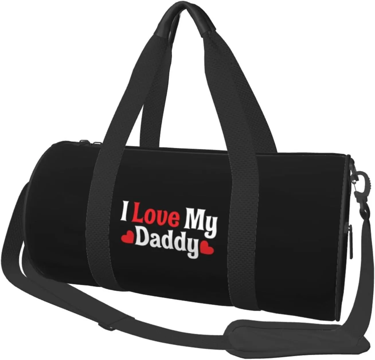 I Love Daddy Convertible Garment Bag with Shoulder Strap, Carry on Garment Duffel Bag for Men Women - Rolling Foldable for Travel Luggage Bags (Black)