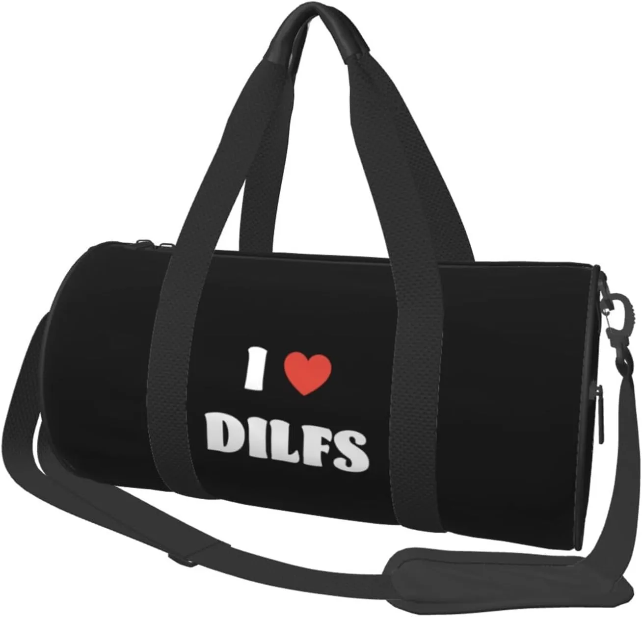 I Love Dilfs Convertible Garment Bag with Shoulder Strap, Carry on Garment Duffel Bag for Men Women - Rolling Foldable for Travel Luggage Bags (Black)