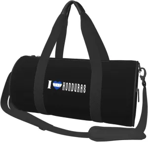 I Love Heart Honduras Convertible Garment Bag with Shoulder Strap, Carry on Garment Duffel Bag for Men Women - Rolling Foldable for Travel Luggage Bags (Black)