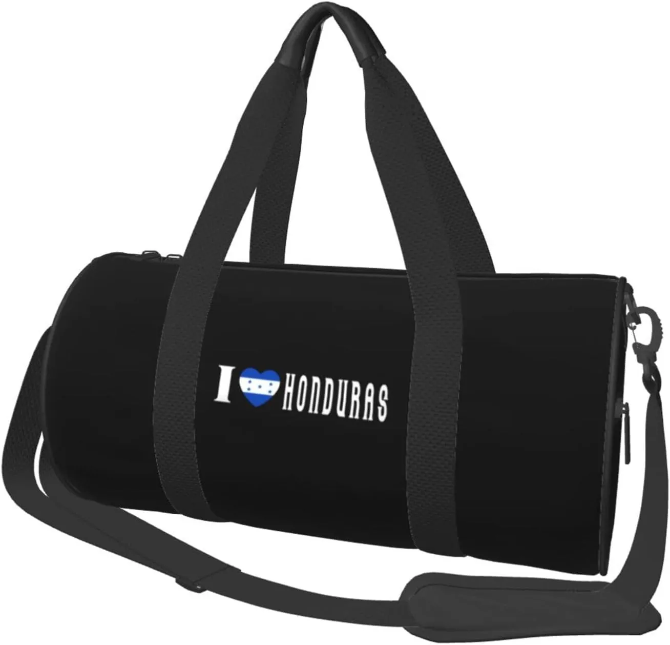 I Love Heart Honduras Convertible Garment Bag with Shoulder Strap, Carry on Garment Duffel Bag for Men Women - Rolling Foldable for Travel Luggage Bags (Black)