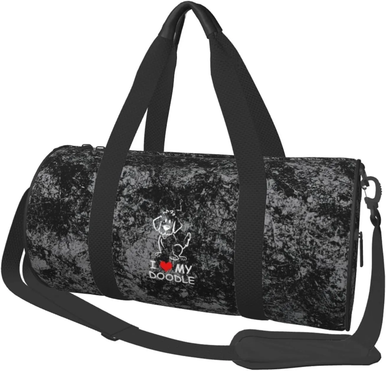 I Love My Goldendoodle Convertible Garment Bag with Shoulder Strap, Carry on Garment Duffel Bag for Men Women - Rolling Foldable for Travel Luggage Bags (Black)