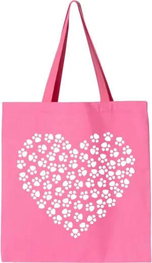 inktastic White Paws, Dog Paws, Puppy Paws, Animal Paws, Heart, Pet Tote Bag